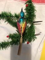 Antieke kerstversiering vogel op clip oude kerstbal, Ophalen of Verzenden, Gebruikt