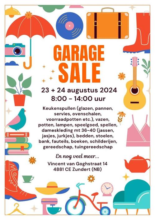 Garage Sale: items voor keuken, tuin, kleding, meubels etc., Antiek en Kunst, Curiosa en Brocante, Ophalen
