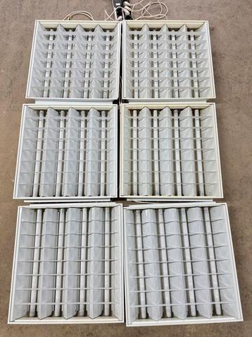 6x TL-armaturen 60x60cm incl. buizen & raster - Sneek beschikbaar voor biedingen
