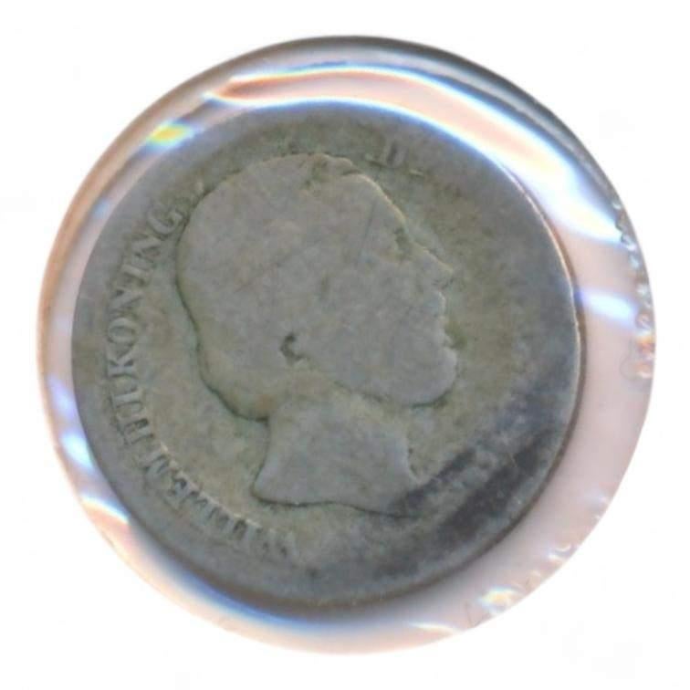 Nederland 10 Cent 1853 Willem III, Koning Willem III, Zilver, Ophalen of Verzenden, 10 cent