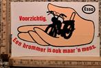 Vintage sticker voorzichtig een brommer is ook maar een mens, Ophalen of Verzenden, Zo goed als nieuw, Overige onderwerpen