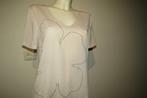 Marccain creme off white top bloem in zilveren studs nop N3, Maat 38/40 (M), Overige kleuren, Verzenden, Zo goed als nieuw
