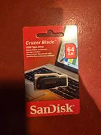 SanDisk Cruzer Blade 64GB USB-stick - Nieuw in verpakking, Ophalen of Verzenden, Nieuw, SanDisk, 64 GB