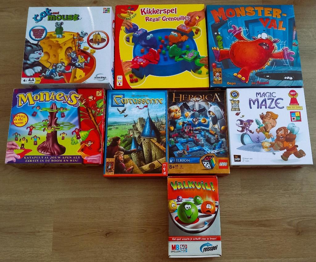 NU €12 - [S - 06] Spellenpakket A - 8 gezelschapsspellen, Een of twee spelers, Ophalen, Reisspel