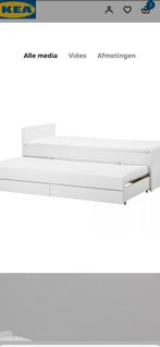 Ikea bed met onderbed en opberger 90x200, Huis en Inrichting, Slaapkamer | Bedden, Ophalen, 90 cm, Eenpersoons, Wit