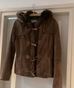 Bruin suède/ leer winterjas maat 40 koopje, Ophalen, Gedragen