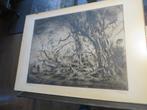 Zeefdruk - Winterse storm, kunstenaar Vosteijn 1974 (20/158), Antiek en Kunst, Ophalen of Verzenden