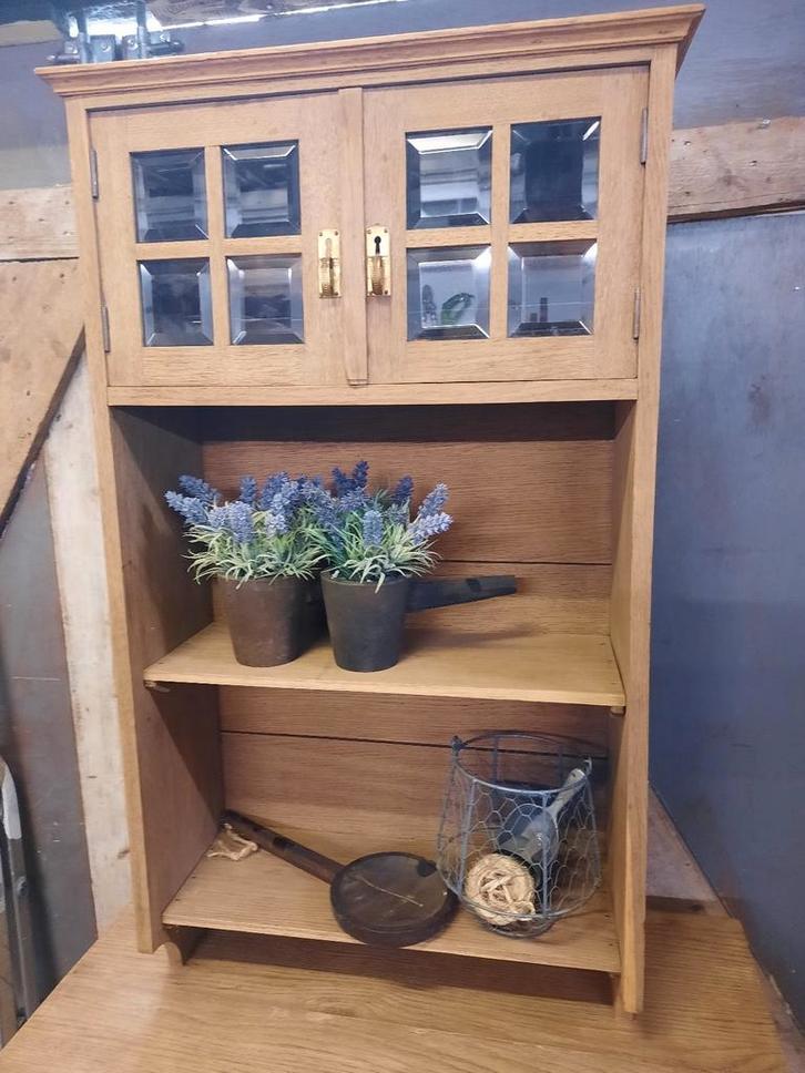 Oud eiken opzetkastje keukenkastje kruidenkastje kastje, Huis en Inrichting, Kasten | Overige, Gebruikt, Ophalen