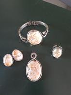 Zilveren armband  oorclips, rimg en hanger,  gehalte 925, Verzenden, Zo goed als nieuw, Zilver, Zilver