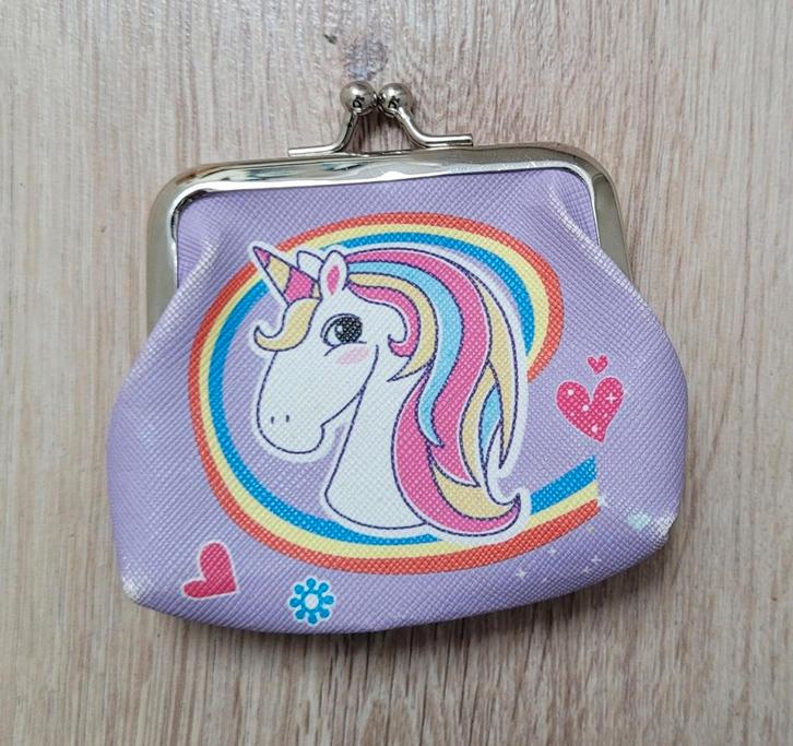 Superleuke Eenhoorn / unicorn portemonnee, Sieraden, Tassen en Uiterlijk, Portemonnees, Gebruikt, Paars, Met knipsluiting, Ophalen of Verzenden
