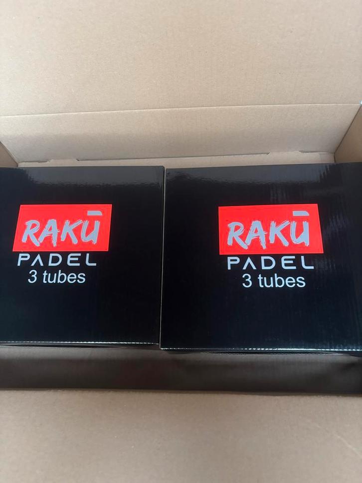 Nieuwe RAKU Padelballen - 3 Tubes per 9 ballen €15, Sport en Fitness, Padel, Nieuw, Padelballen, Ophalen of Verzenden