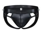 Gay / hetero jockstrap, maat L , zwart Leatherlook, Ophalen of Verzenden, Zwart