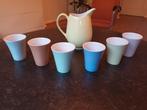 6 melkbekers Driehoek Huizen en Snavelkan Petrus Regout 1,5, Antiek en Kunst, Antiek | Servies los, Ophalen of Verzenden