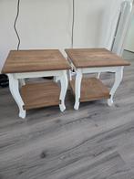 Landelijke bijzettafeltjes, Huis en Inrichting, Tafels | Bijzettafels, Minder dan 55 cm, Gebruikt, Rond, Ophalen