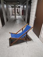 Vintage strandstoel, Ophalen, Gebruikt, Hout, Verstelbaar