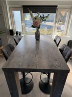 Bartafel met 4 bijpassende krukken, Ophalen, Gebruikt