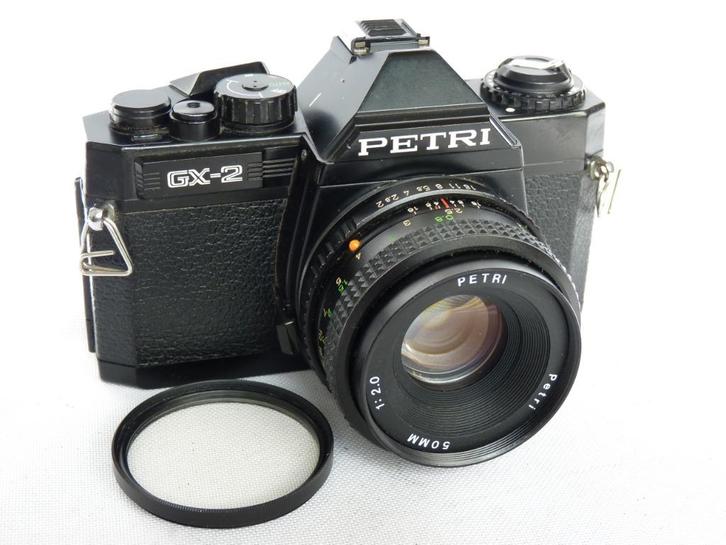 Petri GX-2 Black, Petri 2.0/50mm (PK-vatting), Audio, Tv en Foto, Fotocamera's Analoog, Zo goed als nieuw, Spiegelreflex, Pentax