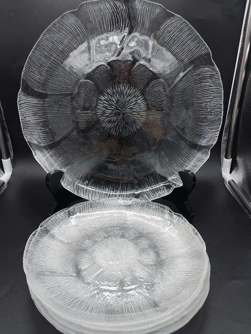 Mooi glazen gebaksstel van Arcoroc France, Antiek en Kunst, Antiek | Servies los, Ophalen of Verzenden