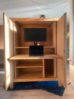 Houten Computerkast - Bureau in Kast, Huis en Inrichting, Kasten | Computermeubels, Ophalen, Gebruikt, 70 tot 120 cm, 40 tot 80 cm