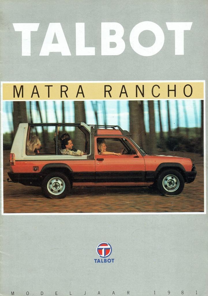 Folder Talbot Matra Rancho (1981), Boeken, Auto's | Folders en Tijdschriften, Gelezen, Overige merken, Verzenden