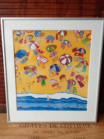 Zeefdruk 'plage' Michel Paut signatuur, 1991. beschikbaar voor biedingen