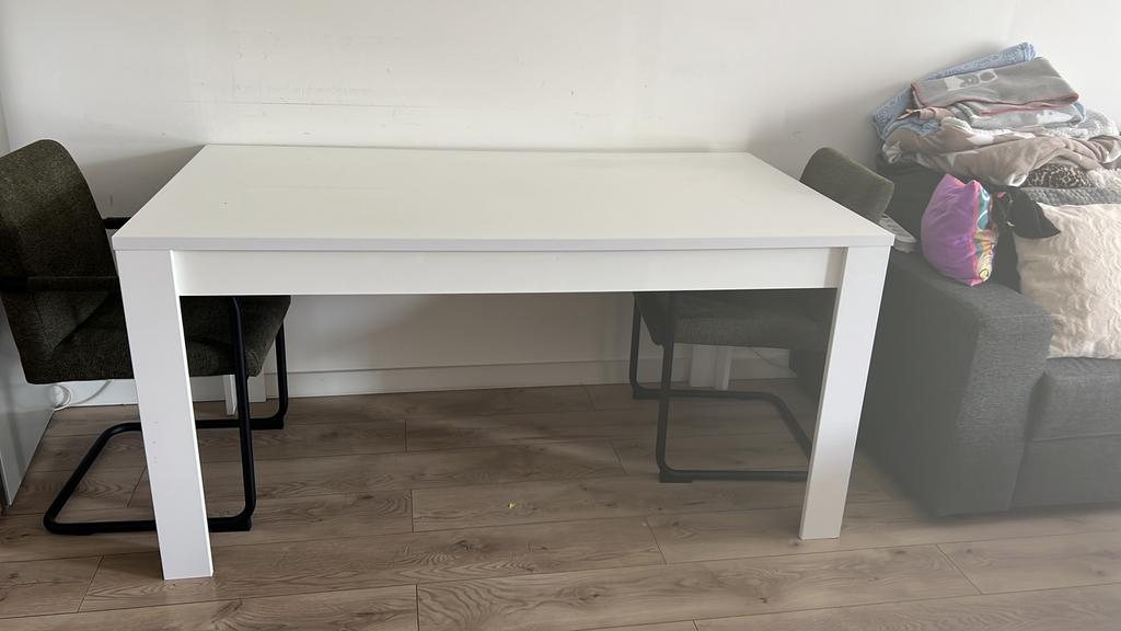 Eettafel met 4 stoelen, Huis en Inrichting, Tafels | Eettafels, Ophalen, Gebruikt, 50 tot 100 cm, Vijf personen of meer