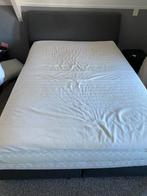 Boxspring, Ophalen, Tweepersoons, Grijs, 140 cm