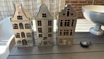 Grachtenpandjes van Rivièra maison.  Kan een waxinelichtje, Ophalen, Gebruikt, Metaal, 25 tot 50 cm