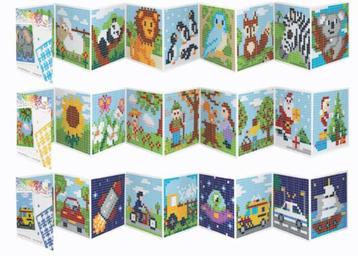 Pixelhobby set van 3 mini boekjes kleine basisplaat 6 x 6 cm beschikbaar voor biedingen
