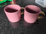 Twee Gusta Mokken - Roze met Gouden Handvat, Ophalen