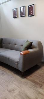 Montèl Designerbank | Grijs met leren accent | 3-zits | €250, Huis en Inrichting, Ophalen, Montèl, Driepersoons, 75 tot 100 cm