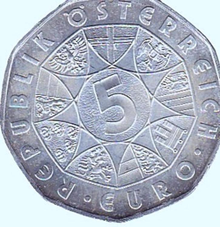 AUSTRIA 5 EURO 2004, Postzegels en Munten, Munten | Nederland, Euro's, Koningin Beatrix, Zilver, Ophalen of Verzenden