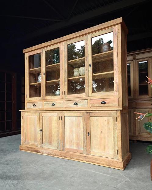 Strakke Schoolkast | Winkelkast | Teak Servieskast #2124, Huis en Inrichting, Kasten | Buffetkasten, 200 cm of meer, 200 cm of meer