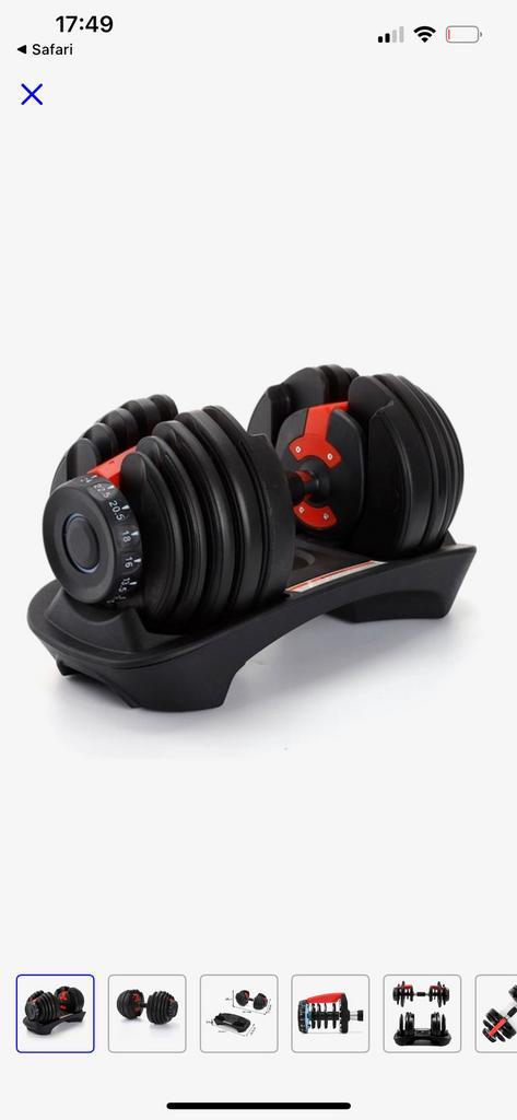 Set van 2 Verstelbare dumbbells/halters 24 kilo, Sport en Fitness, Fitnessmaterialen, Zo goed als nieuw, Dumbbell, Ophalen of Verzenden