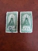 2 Postzegels  25 Jaar  jubileum  wilhelmina, Postzegels en Munten, Postzegels | Nederland, Ophalen of Verzenden, Gestempeld