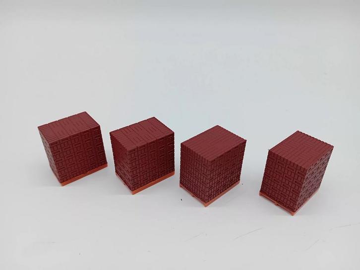 WSI PALLET MET STENEN ROOD 4 stuks, Hobby en Vrije tijd, Modelauto's | 1:50, Nieuw, Bus of Vrachtwagen, Wsi, Ophalen of Verzenden
