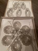 Glazen kerstballen…transparant met zilverkleurige spiraal, Diversen, Ophalen, Zo goed als nieuw