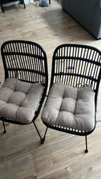 Eetkamer stoelen rotan zwart Justin LeenBakker, Huis en Inrichting, Ophalen, Zo goed als nieuw, Zwart, Twee