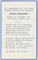 Johan Lukassen 1967 Zeeland + 1967 Zeeland, 2 dagen oud, Verzenden