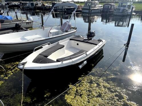 TWINS 370 polyester boot met MERCURY 4 PK 4-Takt buitenboord, Watersport en Boten, Vis- en Consoleboten, Zo goed als nieuw, Tot 10 pk