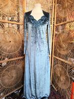 YatvaVintage: YV5288: Vintage 70s /80s Vera Mont Maxi Dress, Kleding | Dames, Jurken, Maat 38/40 (M), Blauw, Ophalen of Verzenden