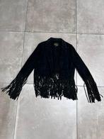 LA BEE JAREN 60 IBIZA BOHO LEREN FRANJES LEREN BLAZER MAAT M, Maat 38/40 (M), LA BEE, Zwart, Ophalen of Verzenden