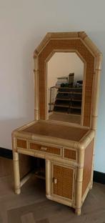 Vintage kaptafel kap make-up tafel make-uptafel bamboe kast, Ophalen