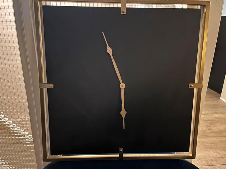 Colmore Klok Zwart Leisteen Messing Rand, Huis en Inrichting, Woonaccessoires | Klokken, Gebruikt, Wandklok, Digitaal, Ophalen