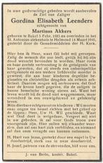 Goverdina E. Leenders 1885 Bakel + 1946 Helmond, 61 jaar, Verzenden, Bidprentje