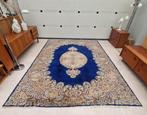 Vintage Kerman vloerkleed koningsblauw, 275x375cm, Huis en Inrichting, Ophalen, Gebruikt, Overige kleuren, .