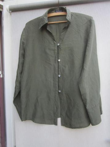 Blouse  VAN ARKEL mt 42  groen  zijden beschikbaar voor biedingen
