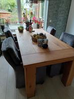 Industriële eethoek met 4 velvet stoelen, Huis en Inrichting, Ophalen