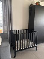 Zwarte box + Jollein boxkleed beige, Kinderen en Baby's, Boxen, Ophalen, Zo goed als nieuw, Vierkant, Boxkleed