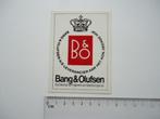 sticker B&O Bang Olufsen Denemarken Koninklijk deense hof, Verzamelen, Overige typen, Zo goed als nieuw, Verzenden